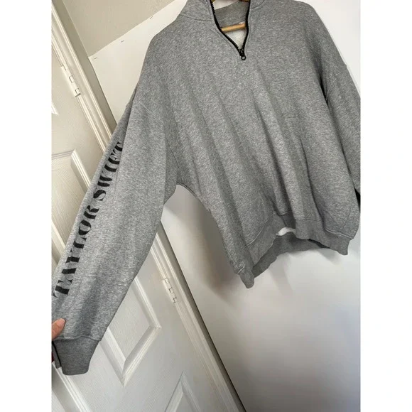 Taylor Swift The Eras Tour Heather Gray Quarter Zip Sweatshirt Size Large L